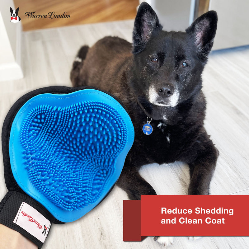 Warren London 2 in 1 Pet Grooming Glove for Dogs & Cats - Double Sided Pet Grooming Supplies Lavender