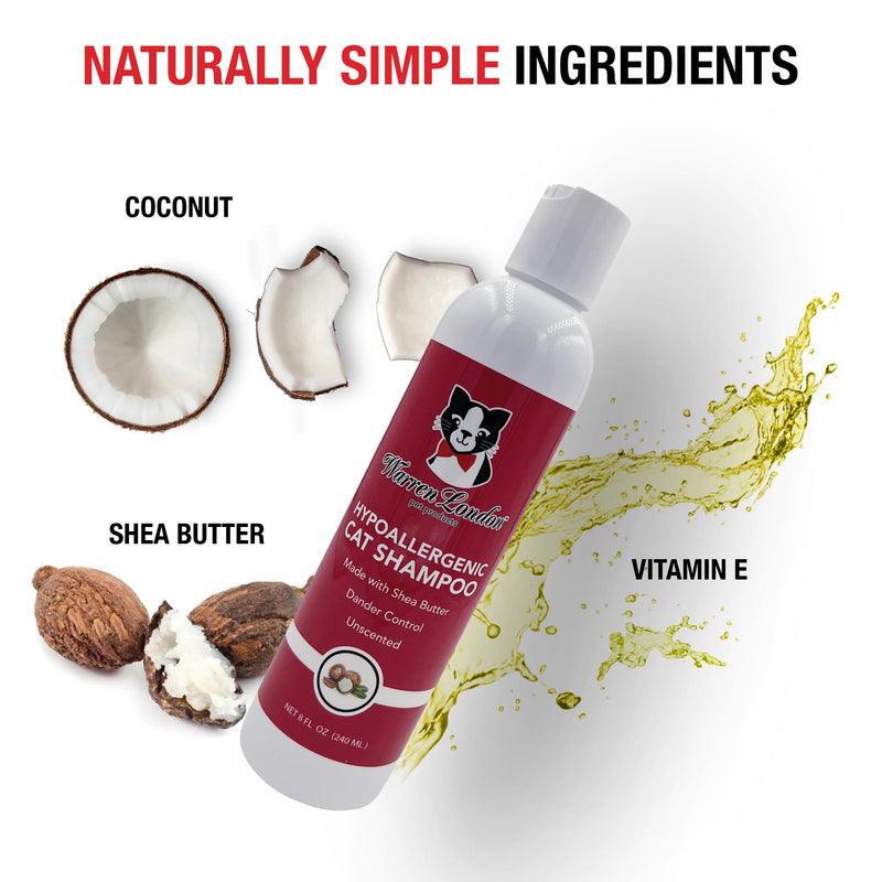 Warren London Cat Hypoallergenic Shampoo - Unscented Cat Supplies White Smoke
