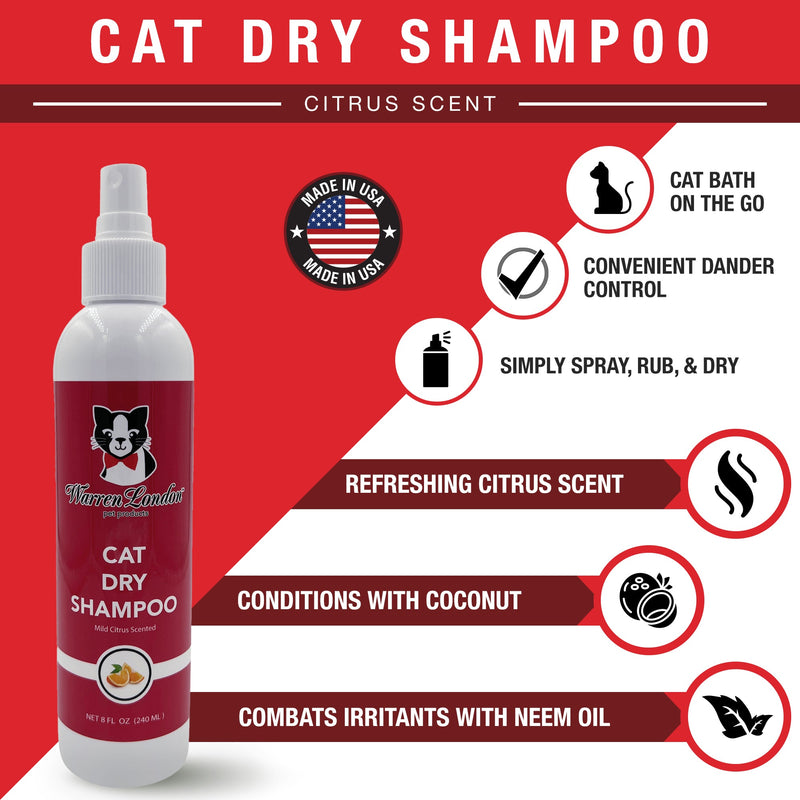 Warren London Cat Dry Shampoo - Citrus Cat Supplies White Smoke