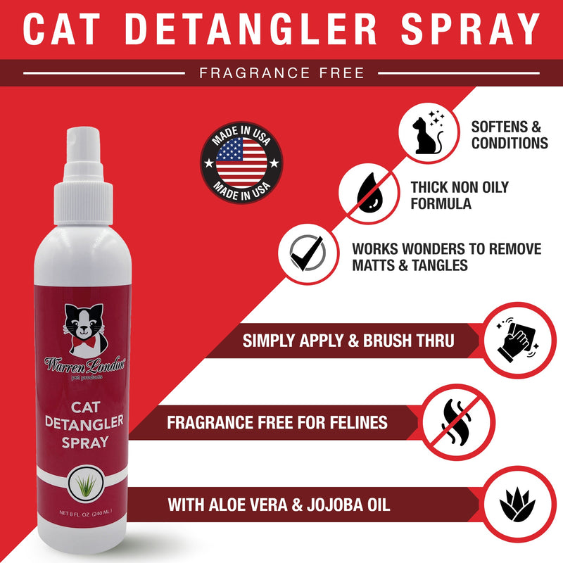 Warren London Cat Detangler Spray - Unscented Cat Supplies White Smoke