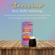 Teeccino Chaga Ashwagandha Butterscotch Cream Mushroom Herbal Coffee Herbal Coffee Dark Gray 10 ounce ground,5lb ground,Trial Size