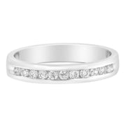 Bids.com 18K White Gold 1/4 Cttw Channel Set Brilliant Round-Cut Diamond Classic 11 Stone Wedding Band Ring (E-F Color, I1-I2 Clarity) - Size 5 Rings Lavender 10 / 18k White Gold,8 / 18k White Gold,6 / White.Gold,5 / White.Gold,7 / White.Gold,9 / White.Gold