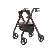 RIO Medical Supplies Rhythm Healthcare REGAL - BARIATRIC ALUMINUM 4 WHEEL ROLLATOR WITH UNIVERSAL HEIGHT ADJUSTMENT White Smoke Laser Red
