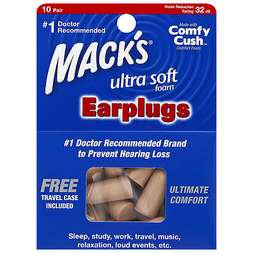 Mack's Mack's Ultra Soft Foam Earplugs - 20 Pair Bonus Pack, High Noise Reduction Earplugs Dark Blue