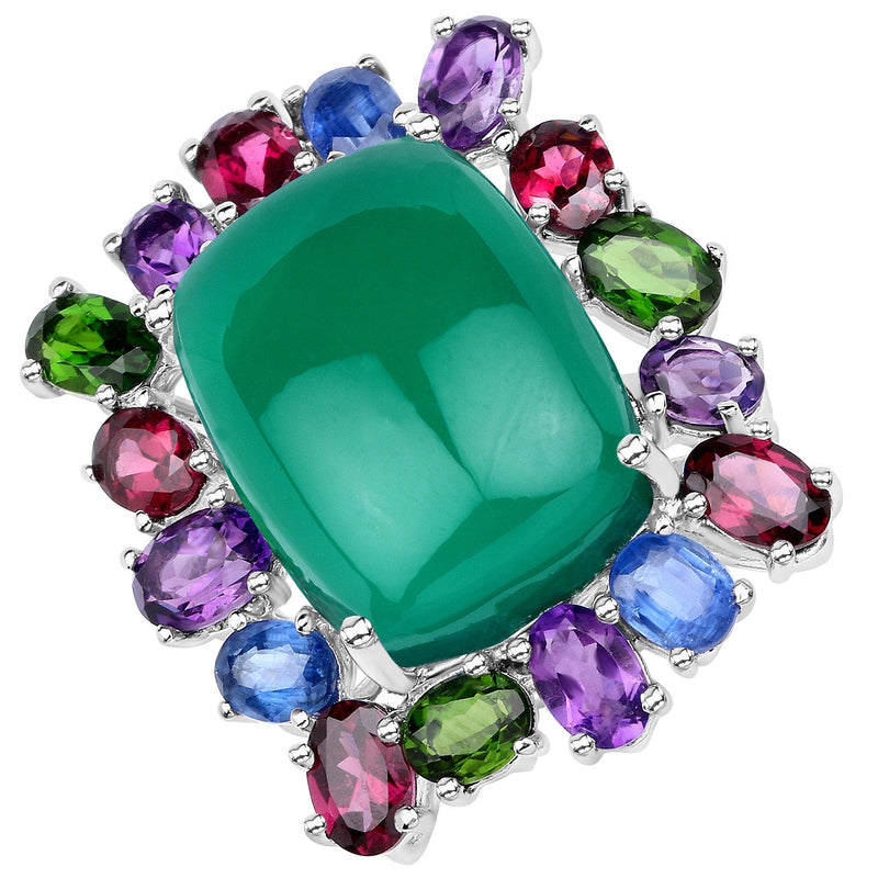 Bids.com 26.67 Carat Genuine Multi Stones .925 Sterling Silver Ring Rings White Smoke size 7.00,size 5.00,size 6.00,size 8.00,size 9.00,size 10.00,size 11.00