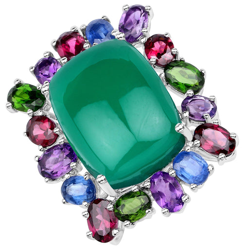 Bids.com 26.67 Carat Genuine Multi Stones .925 Sterling Silver Ring Rings White Smoke size 7.00,size 5.00,size 6.00,size 8.00,size 9.00,size 10.00,size 11.00