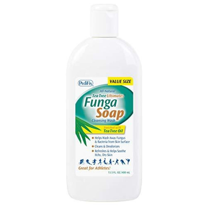 Pedifix FungaSoap Cleansing Wash with Tea Tree Oil, 13.5 oz – Antifungal Skin & Foot Soap Bath & Body White Smoke