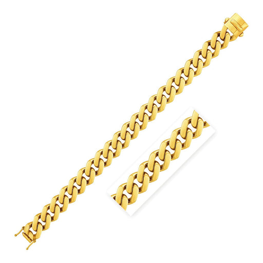 Bids.com 14k Yellow Gold 8 1/2 inch Wide Polished Curb Chain Bracelet Bracelets White Smoke 8.5 / Yellow Gold