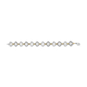 Bids.com .925 Two-tone Sterling Silver 1/10 Cttw Natural Round Diamond Fashion Tennis Bracelet (I-J Color, I1-I2 Clarity) - 7" Bracelets White Smoke YellowWhite.Sterling Silver / 7
