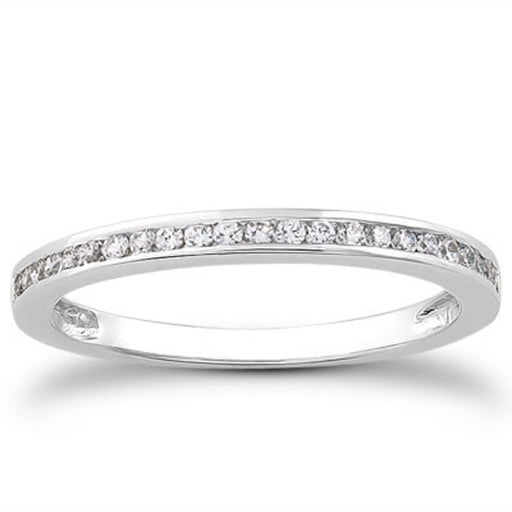 Bids.com 14k White Gold Slender Channel Set Diamond Wedding Ring Band Set 1/2 Around Rings White Smoke 4 / White Gold,4.5 / White Gold,5 / White Gold,5.5 / White Gold,6 / White Gold,6.5 / White Gold,7 / White Gold,7.5 / White Gold,8 / White Gold,8.5 / White Gold,9 / White Gold