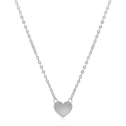 Bids.com 14k White Gold Polished Mini Heart Necklace Necklaces White Smoke 18 / White Gold
