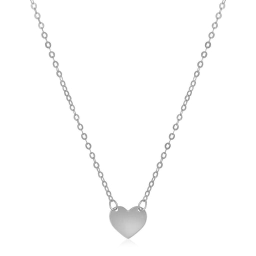 Bids.com 14k White Gold Polished Mini Heart Necklace Necklaces White Smoke 18 / White Gold