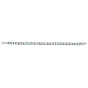 Bids.com .925 Sterling Silver 16.0 Cttw Oval Blue Topaz and Diamond Accent Tennis X Link Bracelet (I-J Color, I1-I2 Clarity) - Size 7" Inch Bracelets Gray White.Sterling Silver / 7