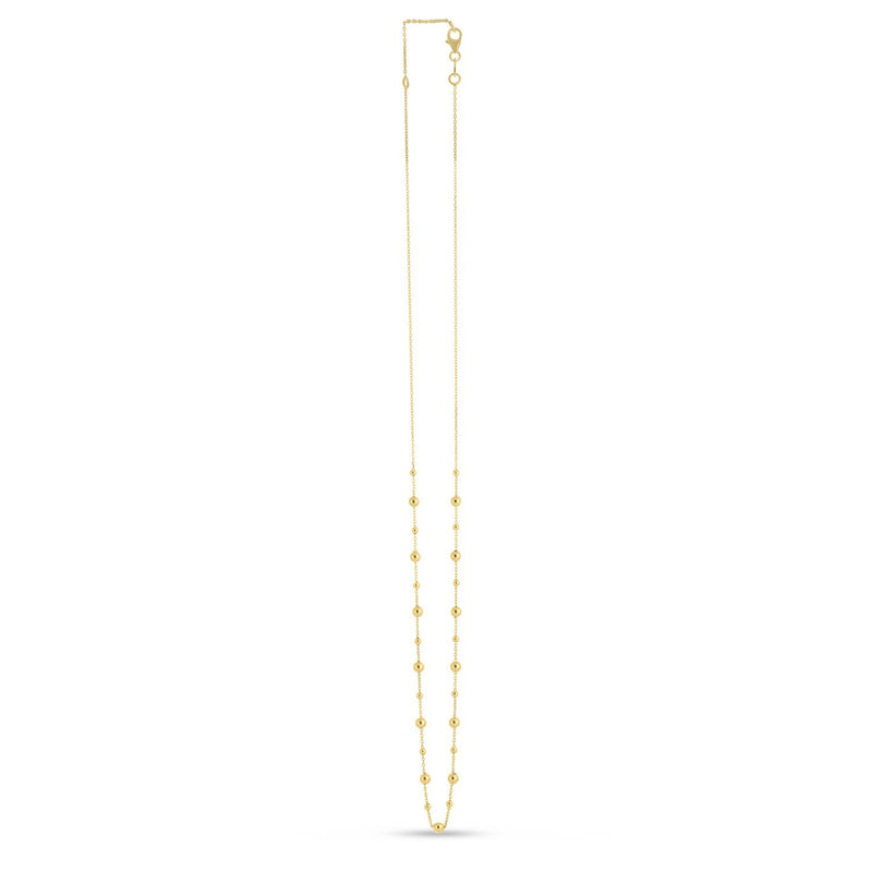 Bids.com 14k Yellow Gold Bead Necklace Necklaces White Smoke 18 / Yellow Gold