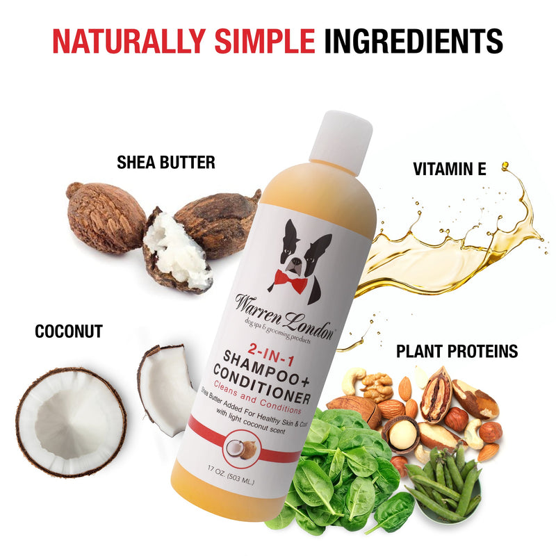 Warren London 2-in-1 Dog Shampoo & Conditioner – Coconut, 17 oz Dog Shampoo White Smoke