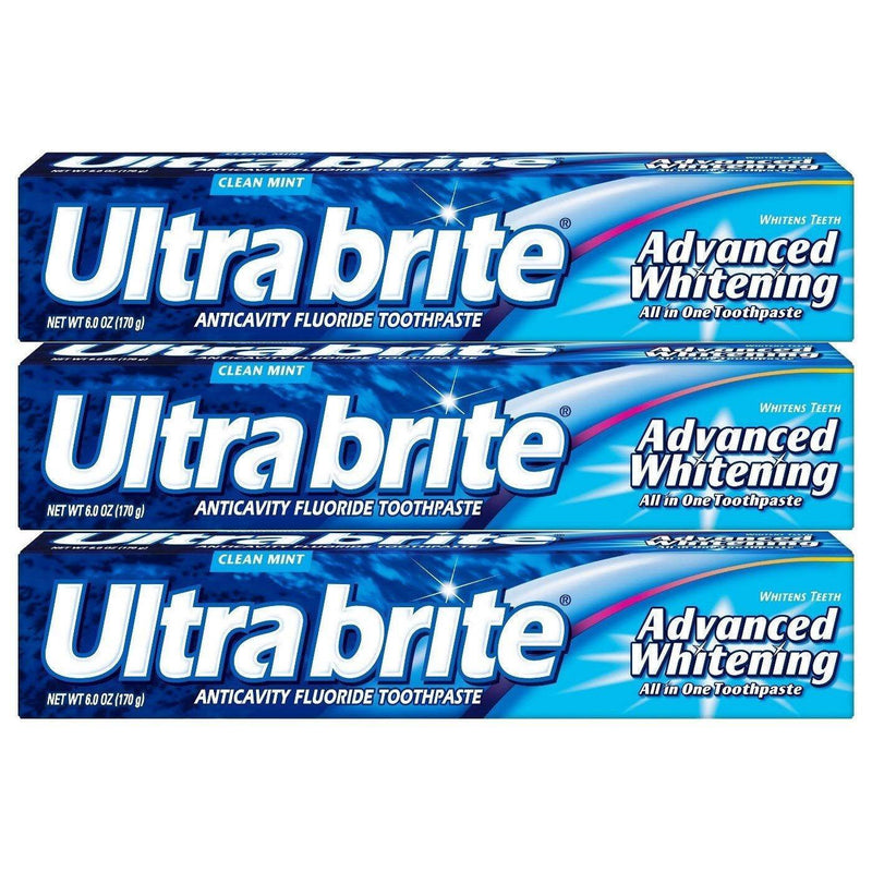 Ultra Brite Ultra Brite Advanced Whitening Fluoride Toothpaste, Clean Mint - 6 Oz Toothpaste Alice Blue