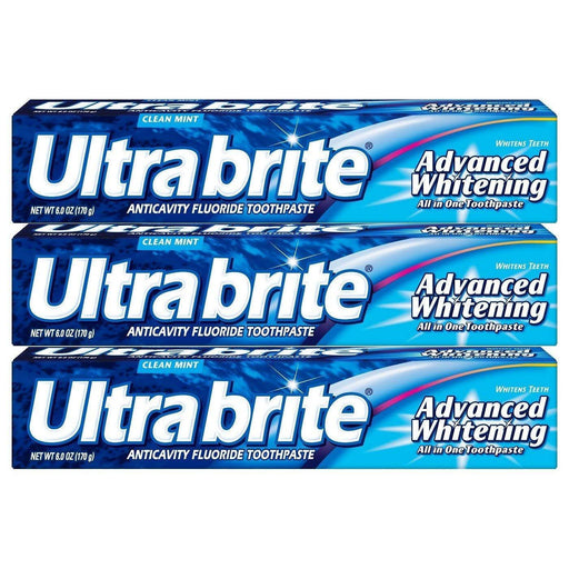 Ultra Brite Ultra Brite Advanced Whitening Fluoride Toothpaste, Clean Mint - 6 Oz Toothpaste Alice Blue