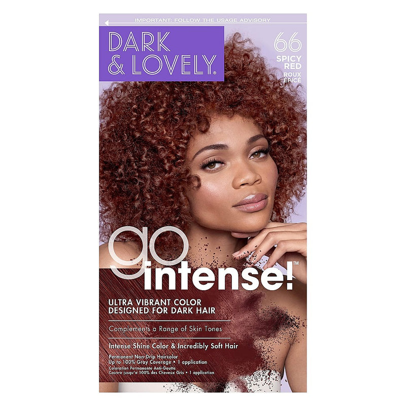 Dark & Lovely Dark and Lovely Go Intense Permanent Hair Color Spicy Red 66 Hair Color Dark Red Default Title