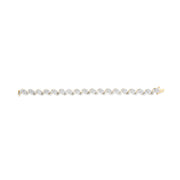 Bids.com 10k Yellow Gold 5.00 Cttw Round-Cut and Baguette-Cut Diamond Floral Link 7.25" Bracelet (I-J Color, I2-I3 Clarity) Bracelets White Smoke Yellow.Gold / 7.25