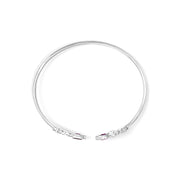 Bids.com .925 Sterling Silver 8X4MM Marquise Purple Amethyst and Diamond Accent Fleur Di Lis Open Cuff Bangle (I-J Color, I1-I2 Clarity) - 7" Bracelets White Smoke White.Sterling Silver / 7