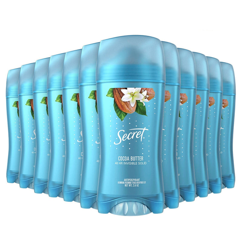 Secret Secret Invisible Solid Antiperspirant & Deodorant, Scent Expressions, Classic Cocoa Butter 2.6 oz Deodorant White Smoke