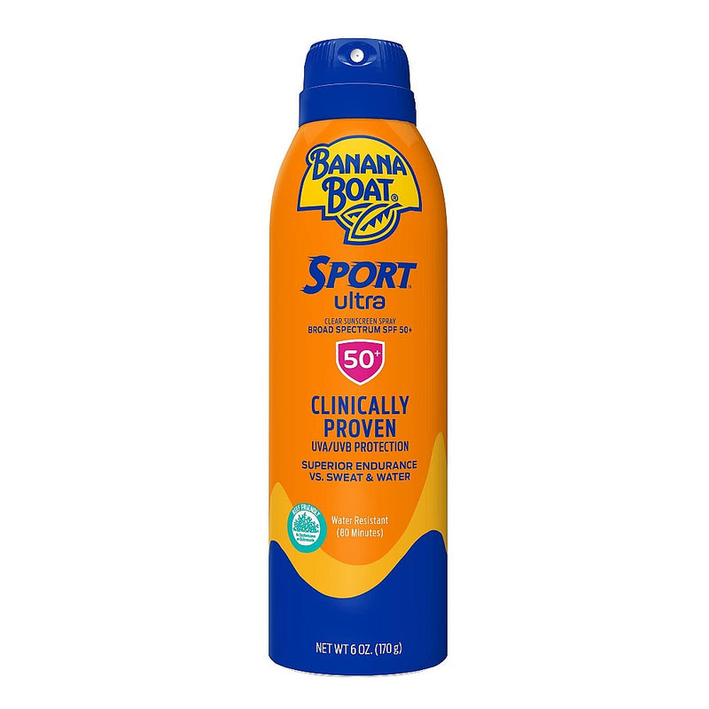 Banana Boat Banana Boat Sport Ultra Broad Spectrum Clear Sunscreen Spray, SPF 50+, 6 Oz Sunscreen White Smoke