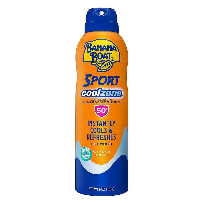 Banana Boat Banana Boat Sport Cool Zone Sunscreen Spray – SPF 50+ (6 oz) Sunscreen White Smoke