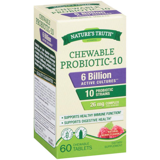 Nature's Truth Nature's Truth Probiotic Chewable 6 Billion Natural Berry Vitamins & Supplements Antique White
