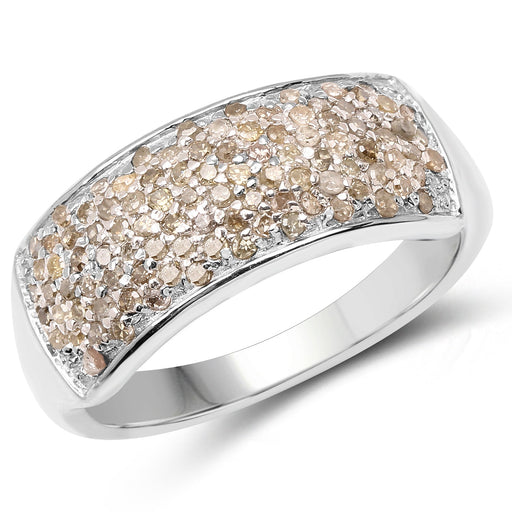 Bids.com 0.42 Carat Genuine White Diamond .925 Sterling Silver Ring Rings White Smoke size 7.00,size 6.00,size 8.00,size 9.00