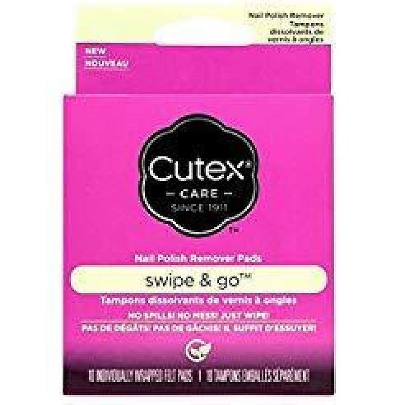 Cutex Cutex Swipe & Go Nail Polish Remover Pads (10 Count) Nail Polish Removers Violet Red