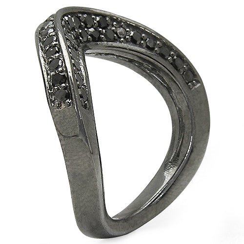Bids.com 1.02 Carat Genuine Black Diamond .925 Sterling Silver Ring Rings White Smoke size 5.50,size 6.00,size 7.00,size 8.00,size 9.00