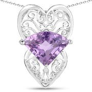 Bids.com 5.80 Carat Genuine Amethyst .925 Sterling Silver Pendant Pendants White Smoke