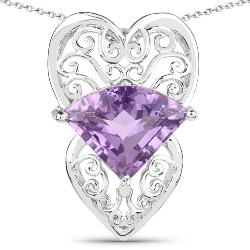 Bids.com 5.80 Carat Genuine Amethyst .925 Sterling Silver Pendant Pendants White Smoke