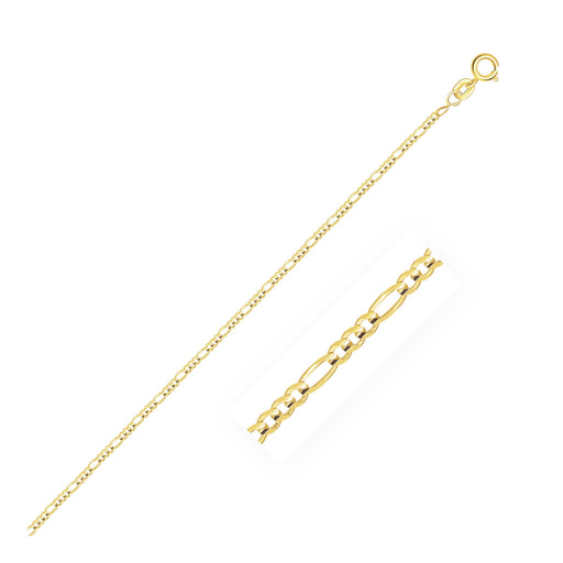 Bids.com 14k Yellow Gold Solid Figaro Chain 1.3mm Necklaces White Smoke 16 / Yellow Gold,18 / Yellow Gold,20 / Yellow Gold,24 / Yellow Gold,One / Yellow Gold