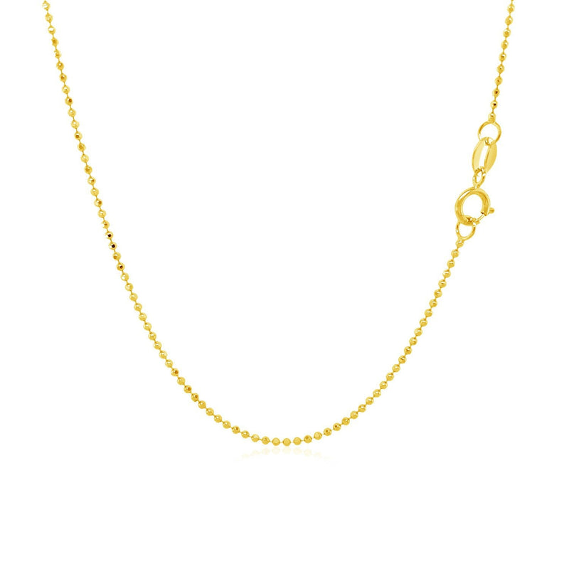 Bids.com 14k Yellow Gold Diamond-Cut Bead Chain 1.0mm Necklaces White Smoke 16 / Yellow Gold,18 / Yellow Gold,20 / Yellow Gold,One / Yellow Gold