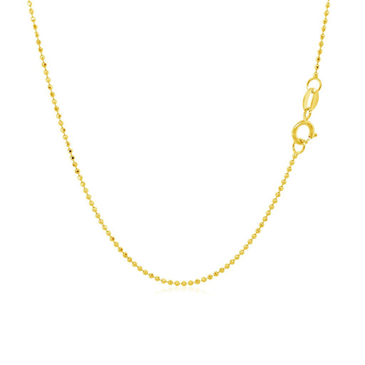 Bids.com 14k Yellow Gold Diamond-Cut Bead Chain 1.0mm Necklaces White Smoke 16 / Yellow Gold,18 / Yellow Gold,20 / Yellow Gold,One / Yellow Gold