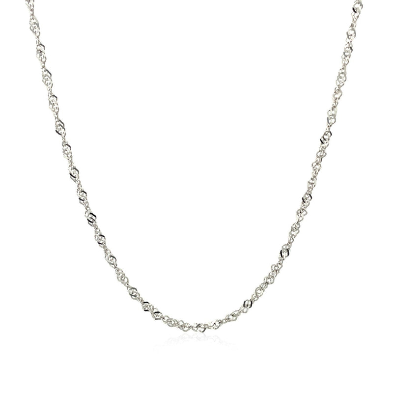 Bids.com 14k White Gold Singapore Chain 1.5mm Necklaces White Smoke 16 / White Gold,18 / White Gold,20 / White Gold,24 / White Gold