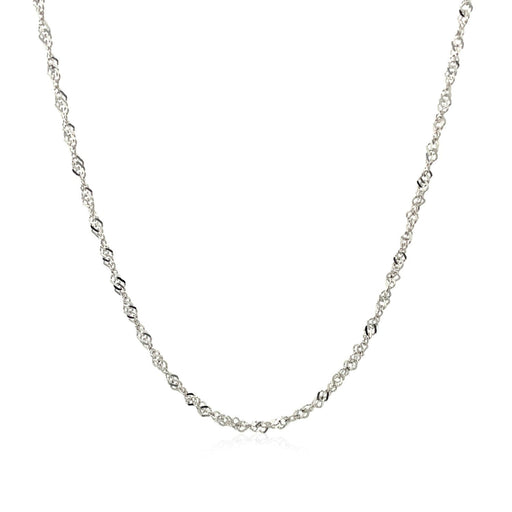Bids.com 14k White Gold Singapore Chain 1.5mm Necklaces White Smoke 16 / White Gold,18 / White Gold,20 / White Gold,24 / White Gold