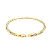 Bids.com Two-Toned Fine Wheat Chain Bracelet in 10k Yellow and White Gold Bracelets White Smoke 7.25 / Two-Tone Gold