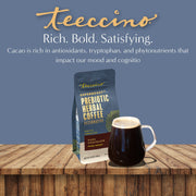 Teeccino Dark Chocolate Prebiotic SuperBoost Herbal Coffee Herbal Coffee Slate Gray 10 ounce ground,5lb ground,Trial Size