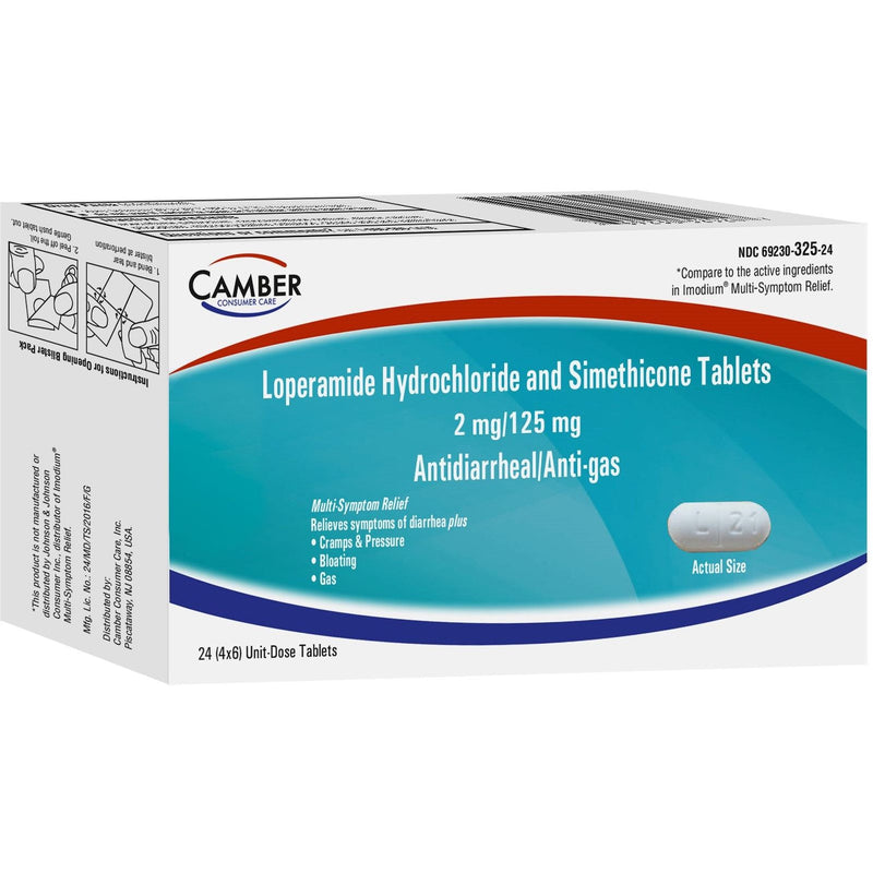 Camber Camber Consumer Care Loperamide Hydrochloride And Simethicone ,24 Tabs Fitness & Nutrition White Smoke