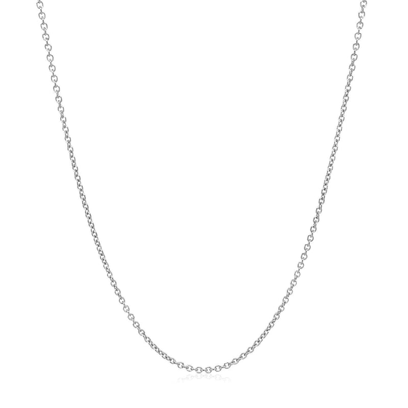 Bids.com 14k White Gold Round Cable Link Chain 1.2mm Necklaces White Smoke 16 / White Gold,17 / White Gold,18 / White Gold,20 / White Gold