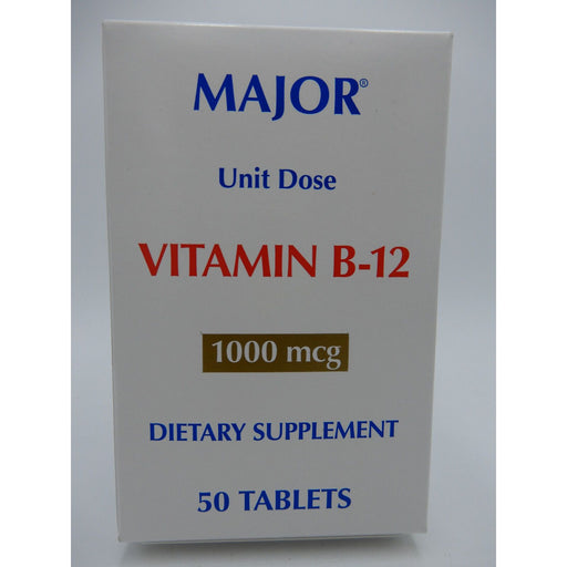 0 Major Vitamin B-12 1000 Mcg, 50 Unit Dose Tablets 820555006001VL Vitamins & Supplements Light Slate Gray