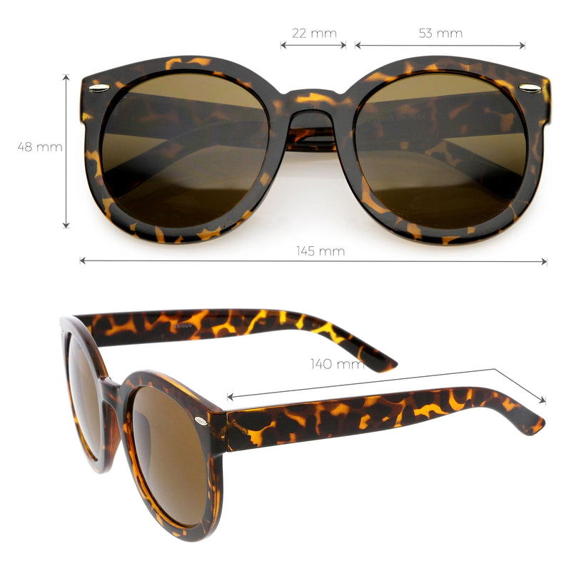 zeroUV Womens Designer Round Oversize Retro Fashion Sunglasses 8623 Sunglasses White Smoke Havana Green,Havana Amber,Black Lavender,Black Smoke,Blue Lavender,Nude Amber,Smoke Lavender,Block Tortoise Amber,White Smoke,Red Smoke,Tortoise  Brown,Black / Smoke (Polarized),Tortoise / Brown (Polarized),Clear / Clear