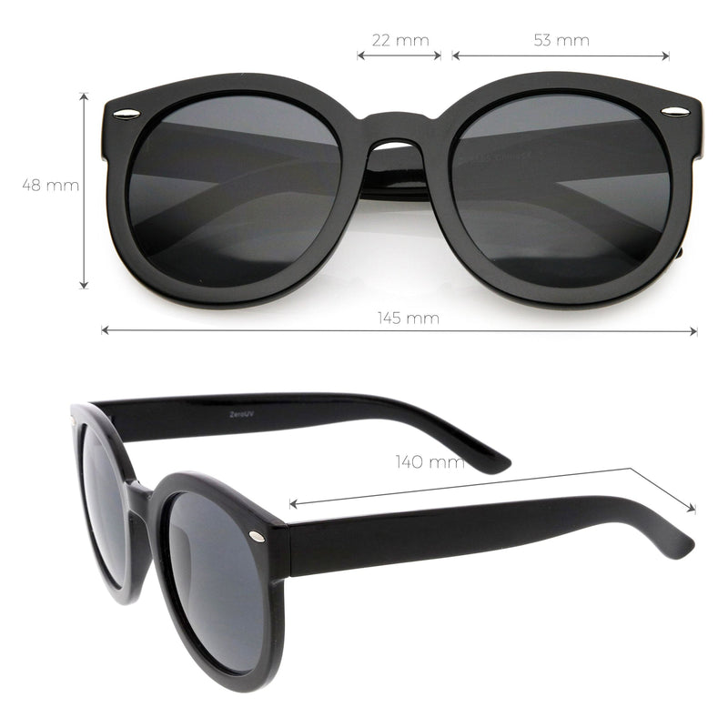 zeroUV Womens Designer Round Oversize Retro Fashion Sunglasses 8623 Sunglasses White Smoke Havana Green,Havana Amber,Black Lavender,Black Smoke,Blue Lavender,Nude Amber,Smoke Lavender,Block Tortoise Amber,White Smoke,Red Smoke,Tortoise  Brown,Black / Smoke (Polarized),Tortoise / Brown (Polarized),Clear / Clear