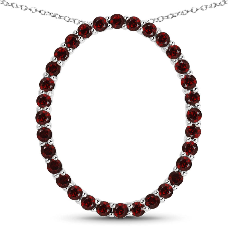 Bids.com 3.52 Carat Genuine Garnet .925 Sterling Silver Pendant Pendants White Smoke