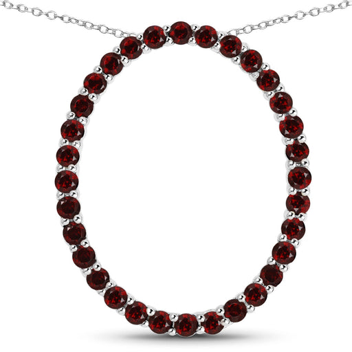 Bids.com 3.52 Carat Genuine Garnet .925 Sterling Silver Pendant Pendants White Smoke