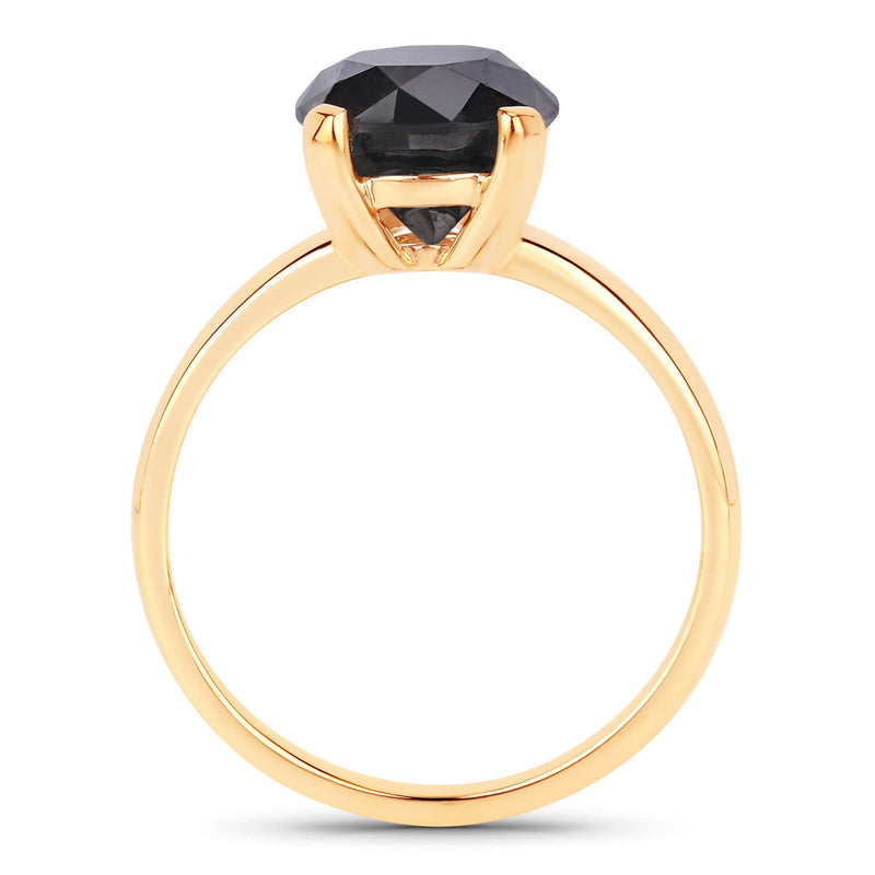 Bids.com 3.00 Carat Genuine Black Diamond 14K Yellow Gold Ring Rings White Smoke size 6.00,size 7.00,size 8.00