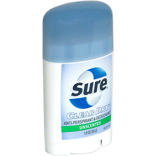 Sure Sure Clear Dry Anti-Perspirant & Deodorant, Unscented Deodorant White Smoke