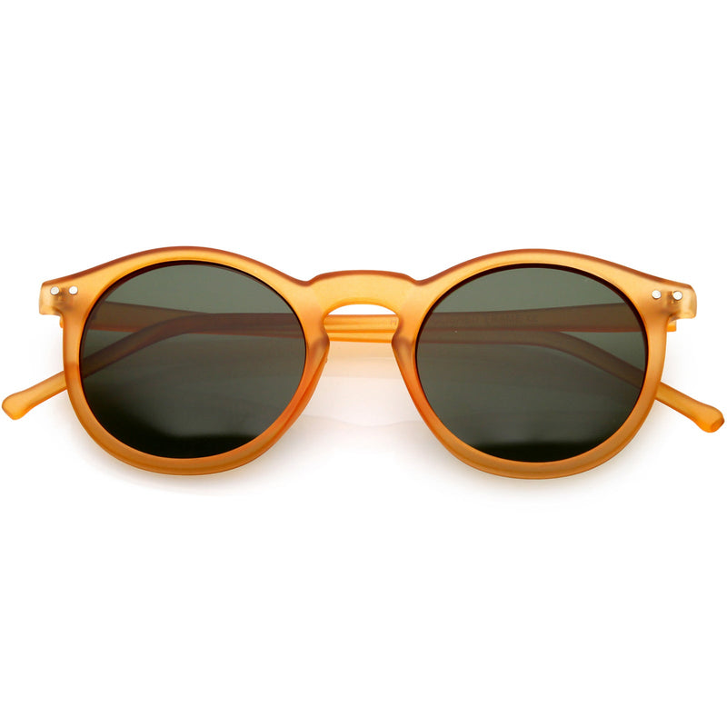 zeroUV 1920's P3 Dapper Vintage Inspired Round Sunglasses Sunglasses White Smoke Orange Green